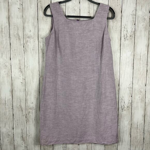 Rafaella Purple Linen Blend Sleeveless Lined Knee Length Summer Dress 12 - Picture 1 of 8